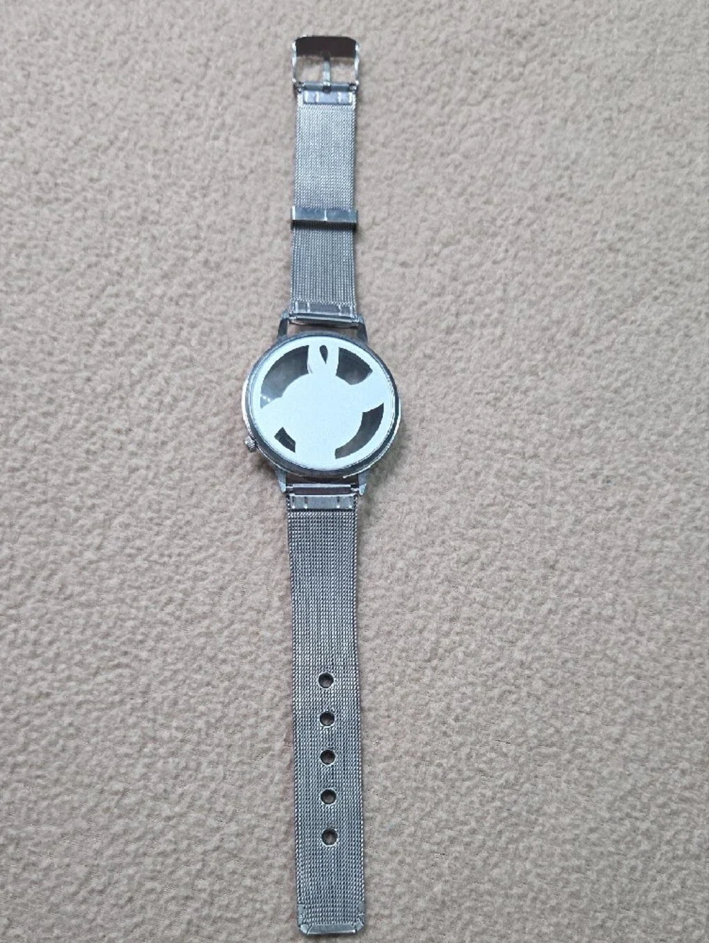 Silver Music Note Mesh Band Fashion Watch NEEDS BATTERY